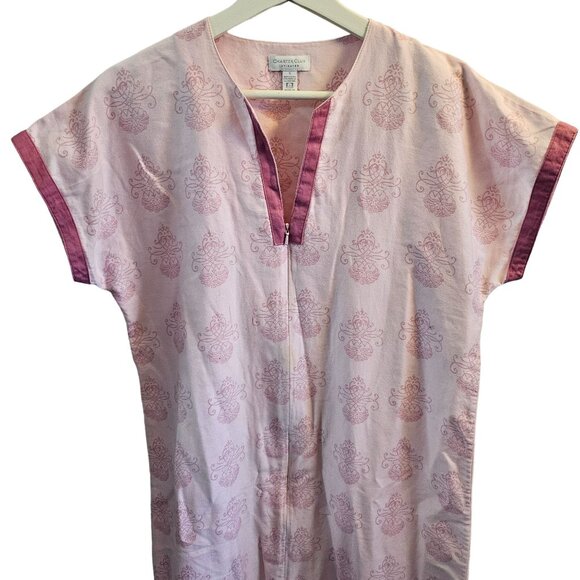 Charter Club Intimates Womens Pink Paisley Patterned Caftan Nightgown Size S - Picture 2 of 6